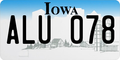 IA license plate ALU078