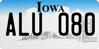 IA license plate ALU080