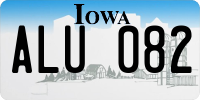 IA license plate ALU082