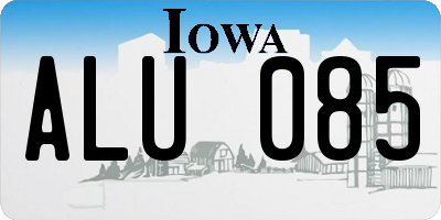 IA license plate ALU085