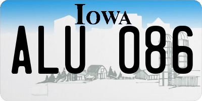 IA license plate ALU086