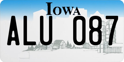 IA license plate ALU087