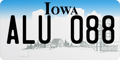 IA license plate ALU088
