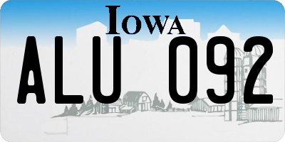 IA license plate ALU092