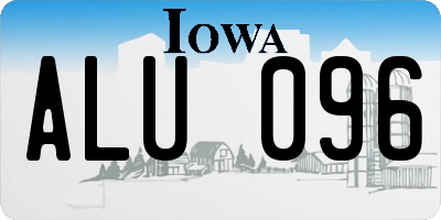 IA license plate ALU096