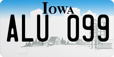 IA license plate ALU099