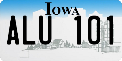 IA license plate ALU101
