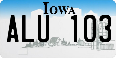 IA license plate ALU103