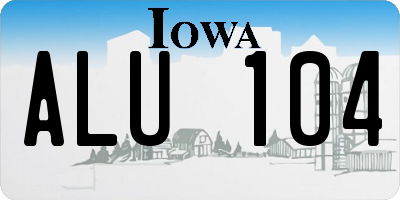 IA license plate ALU104