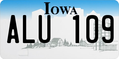 IA license plate ALU109