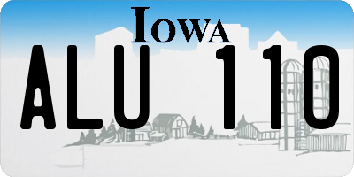 IA license plate ALU110