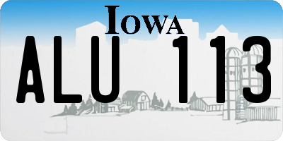 IA license plate ALU113