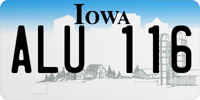 IA license plate ALU116