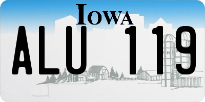 IA license plate ALU119