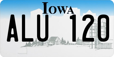 IA license plate ALU120