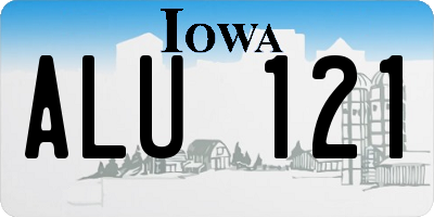 IA license plate ALU121