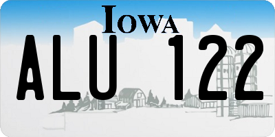 IA license plate ALU122