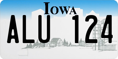 IA license plate ALU124