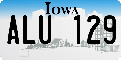 IA license plate ALU129