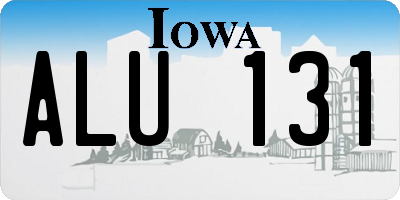 IA license plate ALU131