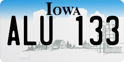 IA license plate ALU133