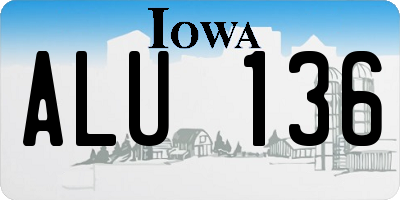 IA license plate ALU136