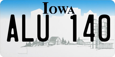IA license plate ALU140