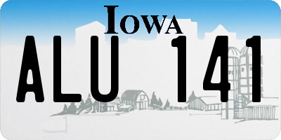 IA license plate ALU141