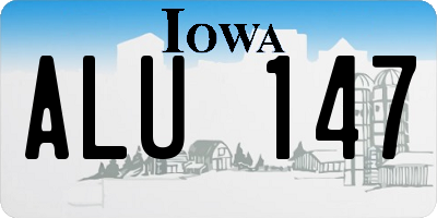 IA license plate ALU147