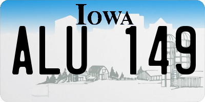 IA license plate ALU149