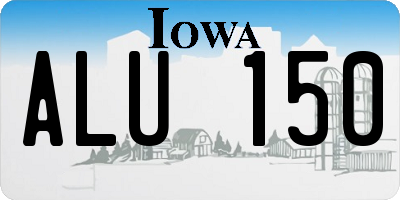 IA license plate ALU150