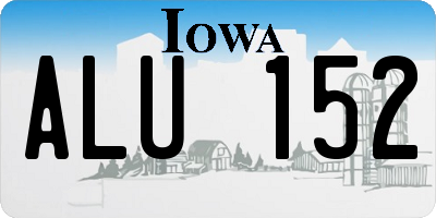 IA license plate ALU152