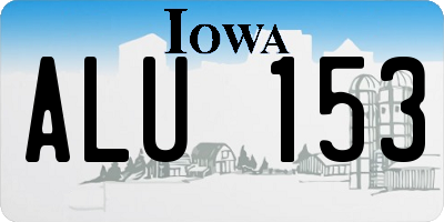 IA license plate ALU153
