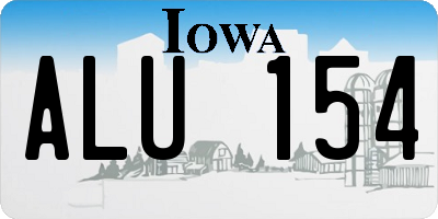 IA license plate ALU154