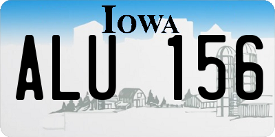 IA license plate ALU156