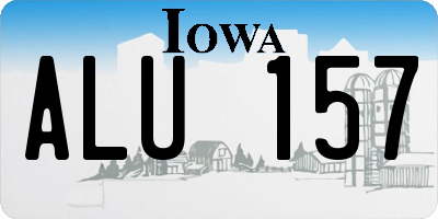 IA license plate ALU157