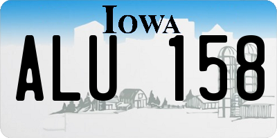 IA license plate ALU158