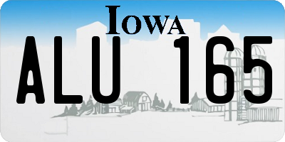 IA license plate ALU165