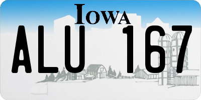IA license plate ALU167