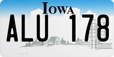 IA license plate ALU178