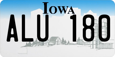 IA license plate ALU180