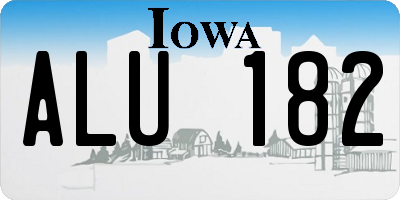 IA license plate ALU182