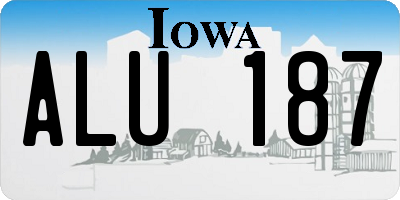 IA license plate ALU187