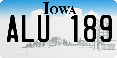 IA license plate ALU189