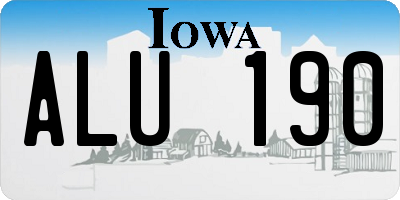 IA license plate ALU190