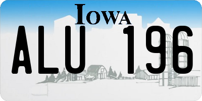IA license plate ALU196