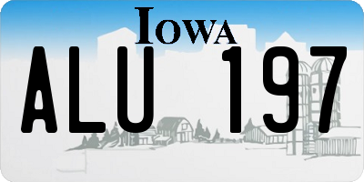 IA license plate ALU197