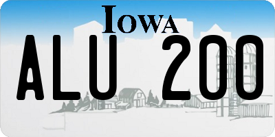 IA license plate ALU200
