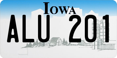 IA license plate ALU201