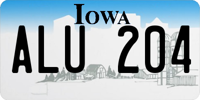 IA license plate ALU204